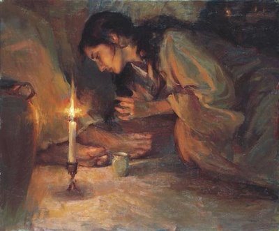 Mary anoints Jesus