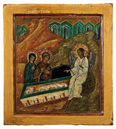 Resurrection, Icon, Matthew 28:1-10, Easter, Myrrh Bearers, Women at the Tomb, Myrrh Bearing Women