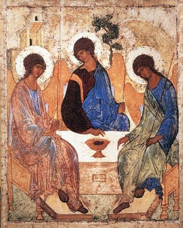 Rublev, Icon of the Holy Trinity, Hospitality of Abraham, Trinity Sunday, Feast of the Holy Trinity, Sermon, Matthew 28:16-20, Genesis 1:26-27